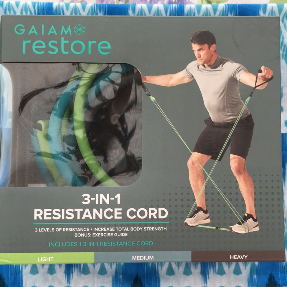 GAIAM restore 3-in-1 Resistance cord- NEW- never opened